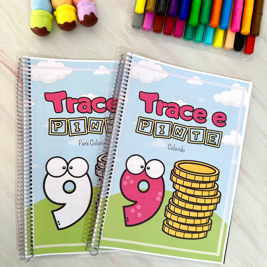 Apostila Trace e Pinte para trabalhar numerais de 1 a 20