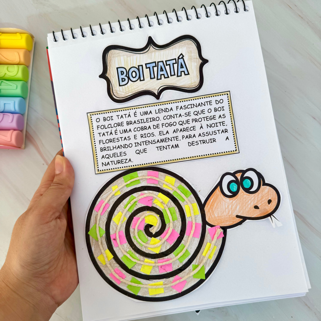 Arquivo com 5 modelos de Atividades de Artes tema Folclore Brasileiro